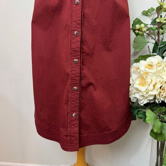 Pilcro Collared Shirt Dress in Crimson | 10 | Anthropologie | New NWT - Picture 4 of 16